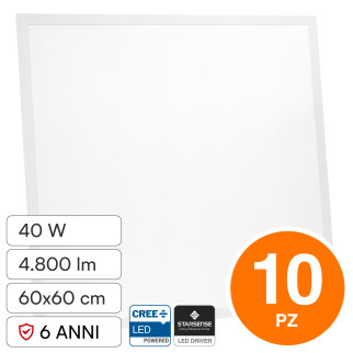 V-Tac VT-61044 10 Pannelli LED CREE Quadrato 60x60 40W