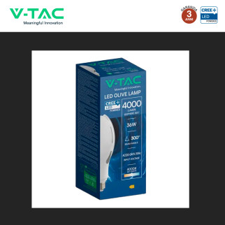 V-Tac Lampadina LED E27 36W  Oliva SMD CREE