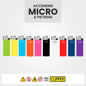Clipper Brio Micro Accendino a Pietrina Fluo Solid 50 Accendini