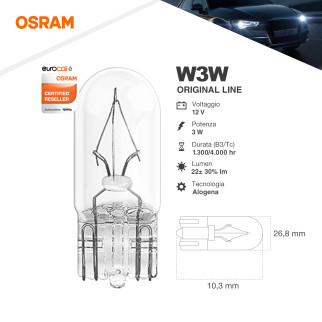 Acquista Osram Original Line 3W - 2 Lampadine W3W su
