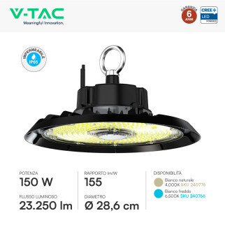 V-Tac VT-91152 Lampada Industriale LED UFO 150W SMD Chip CREE High Bay