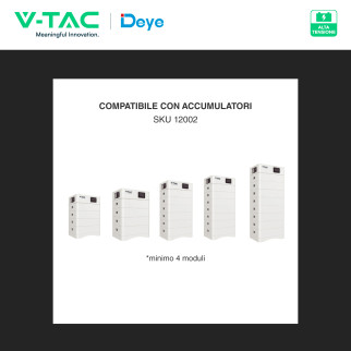 V-Tac Inverter Trifase Ibrido On-Grid / Off-Grid 15kW IP65 CEI 0-21