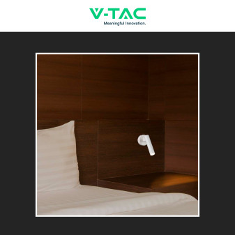 V-Tac VT-412-M Lampada LED da Muro Rotonda 2W SMD Bianca