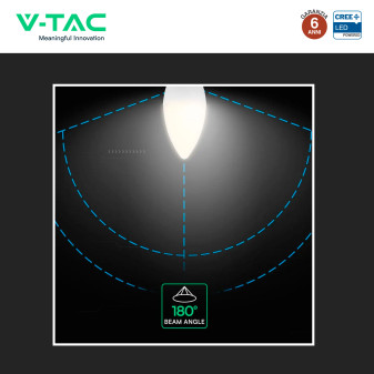 V-Tac VT-293D Lampadina LED E14 5,5W Candela C37 SMD Chip CREE