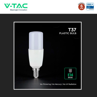 V-Tac VT-248 Lampadina LED E14 7,5W Tubolare T37 SMD Chip CREE