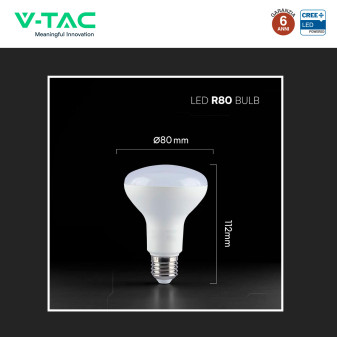 V-Tac VT-280 Lampadina LED E27 11W Reflector R80 SMD Chip CREE