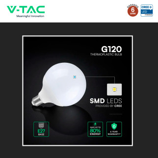 V-Tac VT-242 Lampadina LED E27 22W Globo G120 SMD Chip CREE