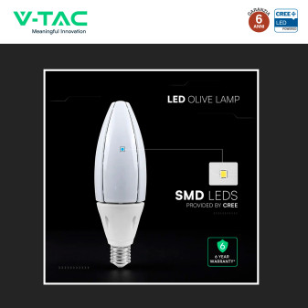 V-Tac VT-260 Lampadina LED E40 60W Oliva SMD Chip CREE