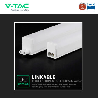 V-Tac VT-035 Plafoniera LED Lineare T5 4W SMD Chip CREE Linkabile