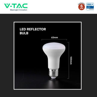 V-Tac VT-263 Lampadina LED E27 8,5W Reflector R63 SMD Chip CREE