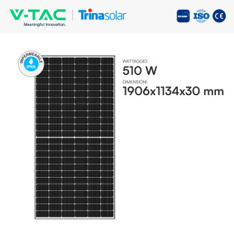 V-Tac Pannelli Solari Fotovoltaici Trina Solar 510W TOPCon IP68