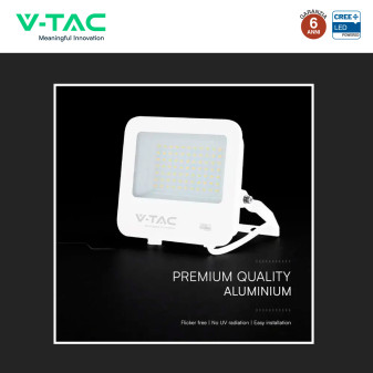 V-Tac VT-4455 Faro LED 50W SMD Chip CREE IP65 IK05 Bianco