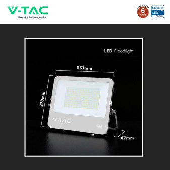 V-Tac VT-44153 Faro LED 150W SMD Chip CREE IP65 IK05 Nero