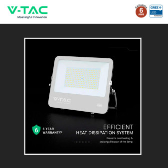 V-Tac VT-44153 Faro LED 150W SMD Chip CREE IP65 IK05 Nero