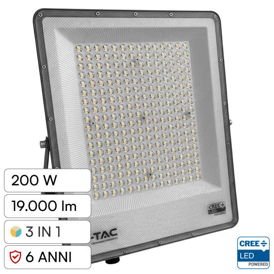 V-Tac VT-44209CCT Faro LED 200W SMD CREE IP65 IK06 CCT 3in1