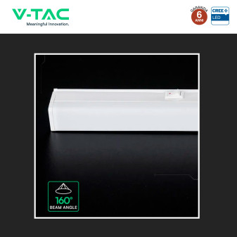 V-Tac VT-065 Plafoniera LED Lineare T5 7W SMD Chip CREE Linkabile