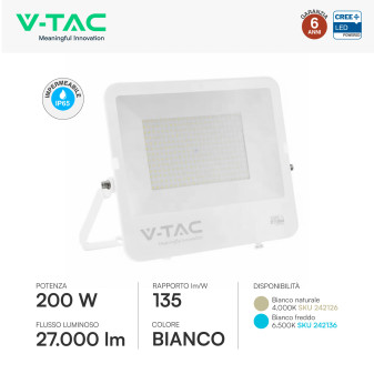 V-Tac VT-44201 Faro LED Floodlight 200W SMD Chip CREE IP65
