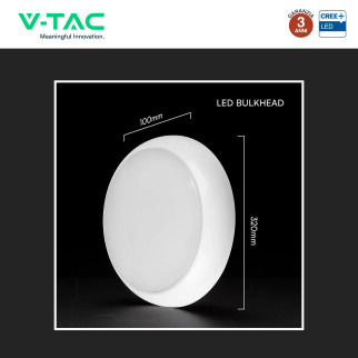 V-Tac VT-8633 Plafoniera LED Rotonda 20W SMD Chip CREE Sensore