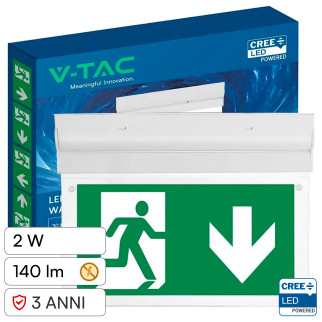 Lampada LED Uscita di Emergenza 2W SMD CREE IP20 V-Tac