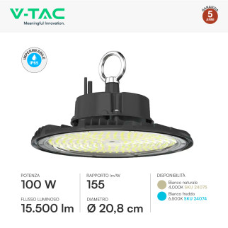 V-Tac VT-91102 Lampada Industriale LED UFO 100W SMD High Bay
