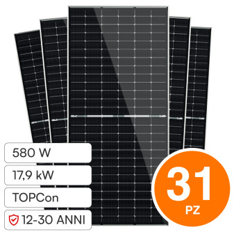 Pannelli Solari Fotovoltaici 580W TIER 1 TOPCon IP68 V-Tac Jinko