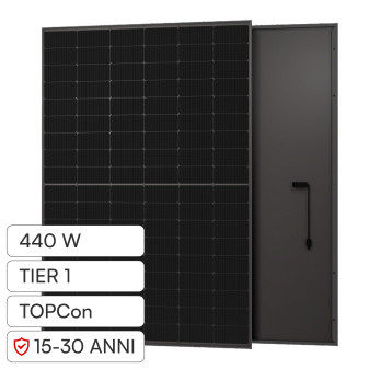 Pannelli Fotovoltaici 440W TIER 1 TOPCon IP68 Full Black V-Tac Osda