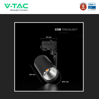 V-Tac VT-11122 Faretto LED da Binario Track Light COB Chip CREE