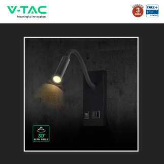 V-Tac VT-88064 Lampada LED da Muro 3W SMD Applique da Lettura