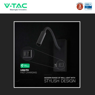 V-Tac VT-88064 Lampada LED da Muro 3W SMD Applique da Lettura