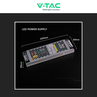 V-Tac VT-24152-S Alimentatore Led Slim 150W 24V 6,25A Per Uso Interno