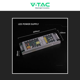 V-Tac VT-24202-SAlimentatore Led Slim 200W 24V 8,25A Per Uso Interno