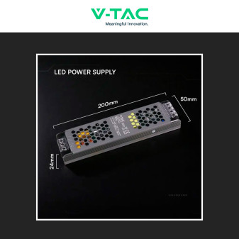 V-Tac VT-13075-S Alimentatore Led Slim 75W 12V 6,25A Per Uso Interno