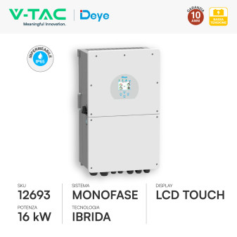 V-Tac Deye Inverter Monofase Ibrido On-Grid / Off-Grid 16kW IP65