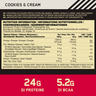 Gold Standard Whey Protein Biscotti Panna Optimum Nutrition