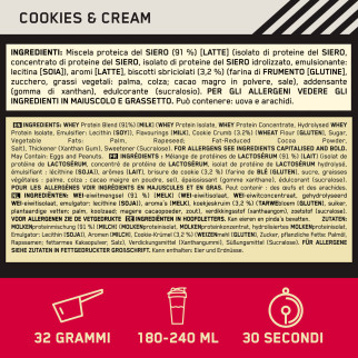 Gold Standard Whey Protein Biscotti Panna Optimum Nutrition