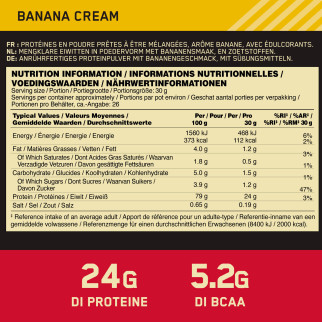Gold Standard 100% Whey Protein Cema di Banana Optimum Nutrition
