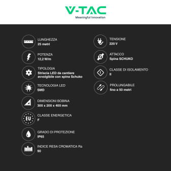 Velamp RibbON Striscia LED Avvolgibile 305W Monocolore SMD Chip 2835