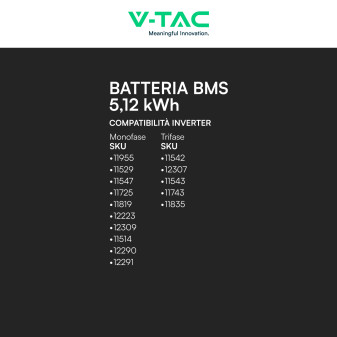 VT-48100 Batteria LiFePO4 5.12KWh IP65 Fotovoltaico V-Tac