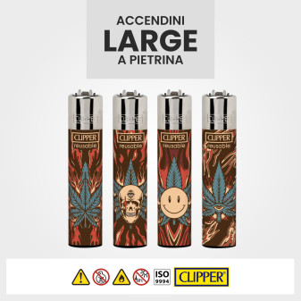 Clipper Large Accendino a Pietrina Burning Leaves 48 Accendini