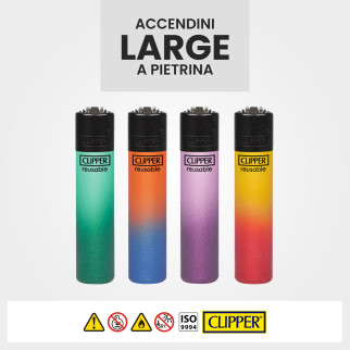 Clipper Large Accendino a Pietrina Metallic Gradient 9 4 Accendini