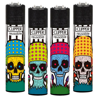 Clipper Large Accendino a Pietrina Mushrooms Skulls 4 Accendini
