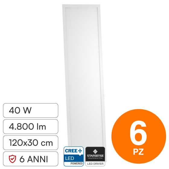 V-Tac VT-61045 6 Pannelli LED CREE Rettangolare 120x30 40W