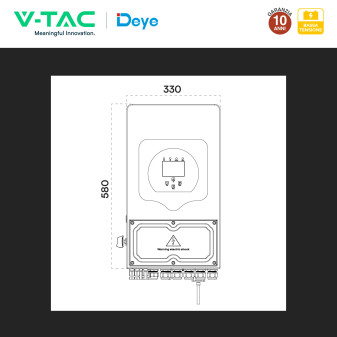 V-Tac Inverter Monofase Ibrido On-Grid / Off-Grid 6kW IP65