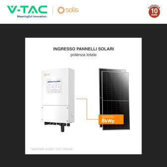 V-Tac Inverter Monofase Ibrido On-Grid / Off-Grid 5kW IP66