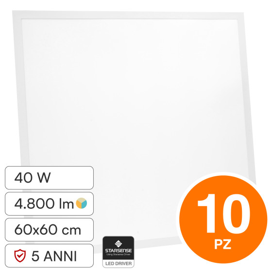 V-Tac VT-61042CCT 10 Pannelli LED SMD Quadrato 60x60 40W