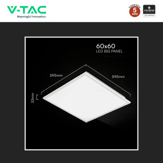 V-Tac VT-61042CCT 10 Pannelli LED SMD Quadrato 60x60 40W