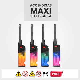 Prof Maxi Accendigas Elettronico Ricaricabile Multiuso Serie da 4