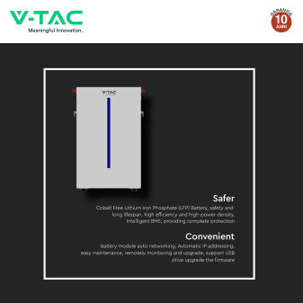 Batteria al Litio 51.2V 6.14kWh per Impianti Solari V-Tac
