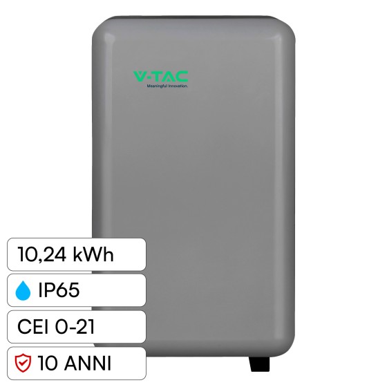 V-Tac VT-12040-1 Batteria BMS LiFePO4 51,2V 200Ah 10,24 kWh IP65