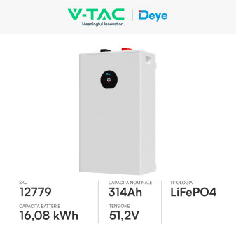 V-Tac Deye Batteria BMS LiFePO4 51,2V 314Ah 16,08kWh